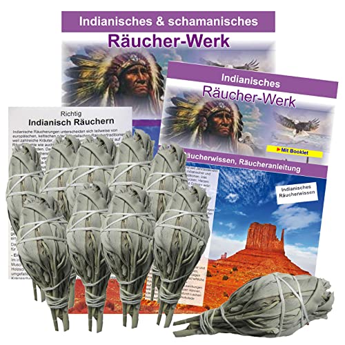 Weißer Salbei zum räuchern 10x White Sage für Rauhnächte, Hausreinigung 8-10cm Räucherwerk aus Kalifornien für Entspannung, Meditation mit Räucheranleitung und Beschreibung. 81231 von Naturheilmittel Heilsteine Methusalem GmbH Neu-Ulm