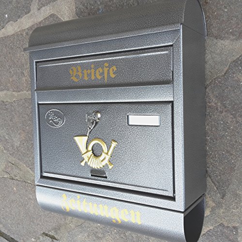 Großer Briefkasten/Postkasten Silber mit Zeitungsrolle Runddach Zeitungsfach von Pachurka & Dąże