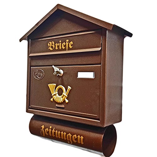 Pachurka & Dąże Großer Briefkasten/Postkasten XXL Farbe: Kupfer mit Zeitungsrolle + Montagematerial Zeitungsfach Spitzdach Zeitungsrohr Pachurka & Dąże Großer Briefkasten/Postkasten XXL Farbe: Kupfer mit Zeitungsrolle + Montagematerial Zeitungsfach Spitzdach Zeitungsrohr von Pachurka & Dąże