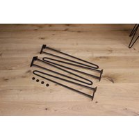 Hairpin Legs 40 cm - 4Er-Set Stahl Tischbeine Schwarz Matt, Diy Möbelbeine, Industrial Stil, Pulverbeschichtet, Zubehör Für Unitisch von NaturholzHomeStyle