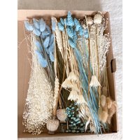 Diy Trockenblumen Diy-Set „Little Boy", Diy-Trockenblumenstrauß, Trockenblumenkranz in Hellblau Und Creme, Taufe, Babygeschenk von Naturlandhandmade