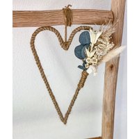 Herz Mit Trockenblumen, Aus Jutegarn Trockenblumenstrauß, Kleines Geschenk von Naturlandhandmade