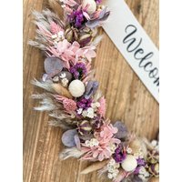 Trockenblumenkranz „Lovely Purple" Mit Und Ohne Banner Verschiedenen Trockenblumen von Naturlandhandmade