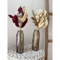 Trockenblumenstrauß „Palm" in Verschiedenen Farben Mit Palmblatt, Pampasgras, Craspedia, Lagurus, Lavendel | Auch Als Tortentopper von Naturlandhandmade