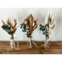 Trockenblumenstrauß 3Er Set Oder Einzeln, Mit Eukalyptus, Palmblatt, Mohn, Lagurus, Pampasgras, Auch Als Tortentopper von Naturlandhandmade