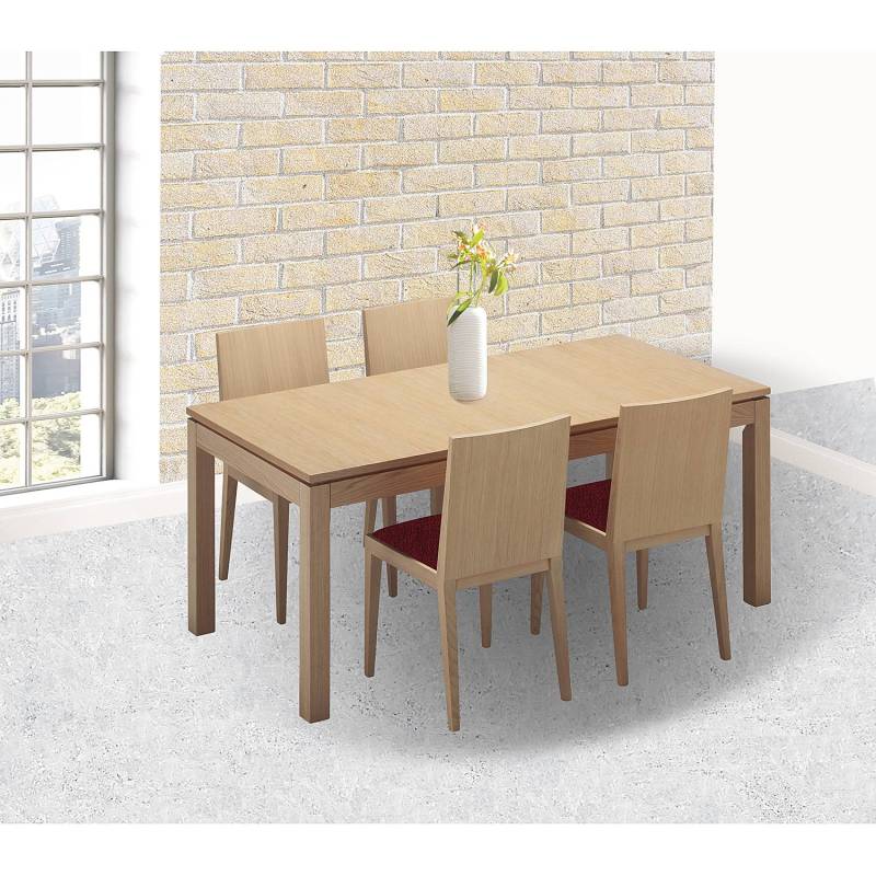 home24 Esszimmerstuhl Gijon 2er-Set 46 x 88 x 55cm Beige/Bordeaux von home24