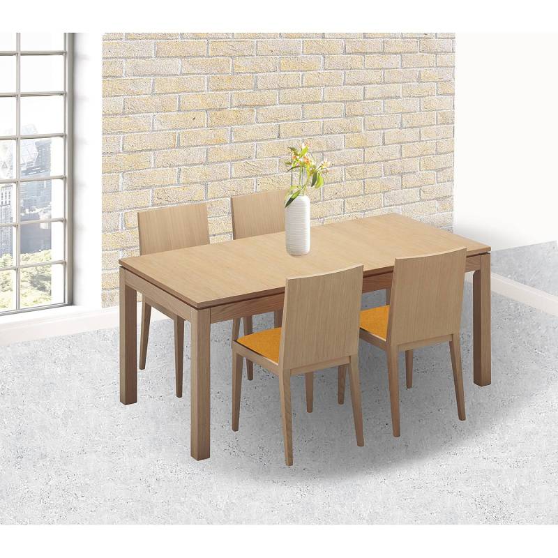 home24 Esszimmerstuhl Gijon 2er-Set 46 x 88 x 55cm Beige/Senfgelb von home24