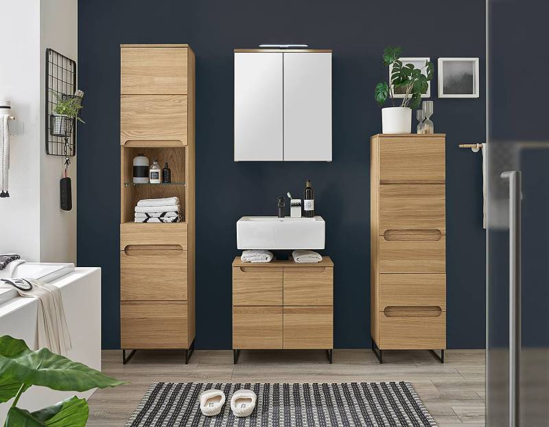 home24 Massiver Midischrank 40 x 134 x 32cm Braun von home24
