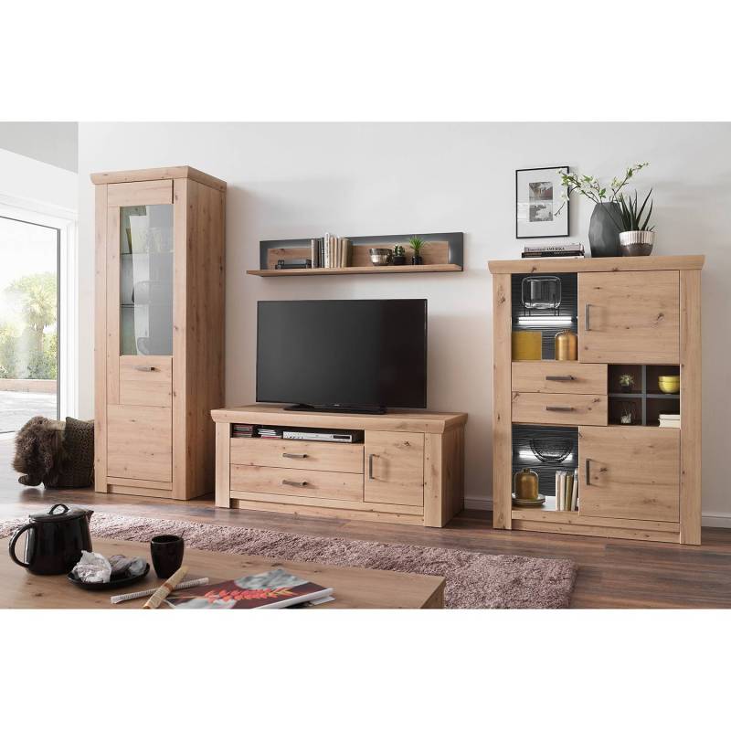 home24 Standvitrine 74 x 211 x 45cm Braun von home24