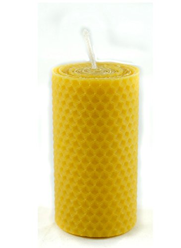 Naturra 100% Bienenwachs Kerze in Handarbeit handgerollt Wabenmuster aus deutschem Imkerwachs von Naturra