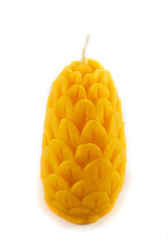 Naturra 100% Bienenwachskerze in Zapfenform handgegossen von Naturra