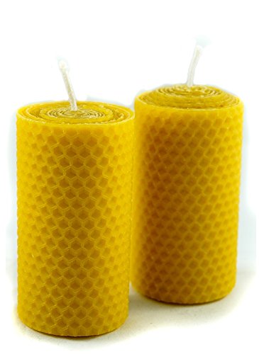 Naturra 2 100% Bienenwachs Kerzen in Handarbeit handgerollt Wabenmuster aus deutschem Imkerwachs von Naturra