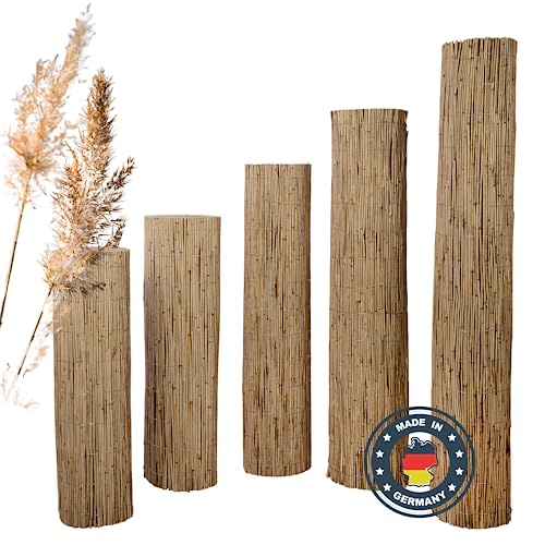 Natursache Sichtschutz | Premium Schilfrohrmatte als Sichtschutz Zaun, Blickschutz und Windschutz | Schilfrohr 1 x 6 m (HxL) Schilfmatte für Balkon, Terrasse und Garten | natur Sichtschutzstreifen von Natursache