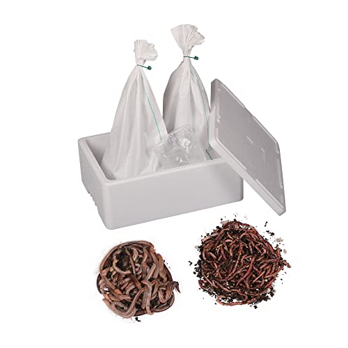 Natursache Terra Forming Paket „Digger“ I Natürlicher Bodenaktivator für Gartenböden mit wenig Bodenleben für 50-100 m² I Bodenverbesserer-Set mit Styroporbox, 2,5 kg Regenwürmer & einer Anleitung von Natursache