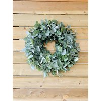 Frisch Gewickelter Eukalyptuskranz/Türkranz Adventskranz/ Tischkranz Trockenblumenkranz von NaturverliebtVerena