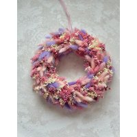 Trockenblumenkranz/Türkranz Rosa -Flieder Frühling Wandkranz 20cm - 40cm von NaturverliebtVerena