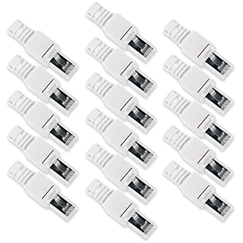 Nauci 16x Netzwerk Stecker RJ45 Cat6a Cat6 Cat7 Cat5 werkzeuglos Netzwerkstecker für Netzwerkkabel von Nauci