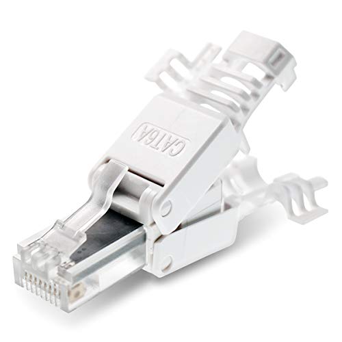 1x Netzwerk Stecker RJ45 Cat6a Cat6 Cat7 Cat5 LAN Kabel werkzeuglos Netzwerkstecker ohne Werkzeug werkzeugfrei Crimpstecker für Patchkabel Netzwerkkabel von Nauci