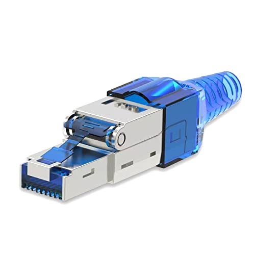 1x Netzwerkstecker CAT 7 Werkzeuglos RJ45 Netzwerk Stecker für Verlegekabel Patchkabel Netzwerkkabel aus Metall ohne Werkzeug werkzeugfrei von NAUCI