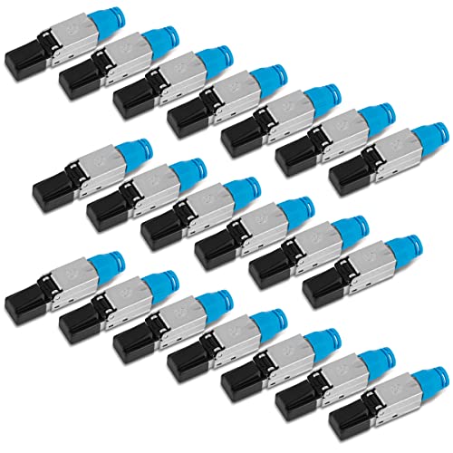 Nauci 20x Netzwerk Stecker Cat8 Cat 8.1 RJ45 werkzeuglos Netzwerkstecker Cat6a Cat6 Cat7 Cat5 LAN Kabel ohne Werkzeug werkzeugfrei Crimpstecker für Patchkabel Netzwerkkabel von Nauci