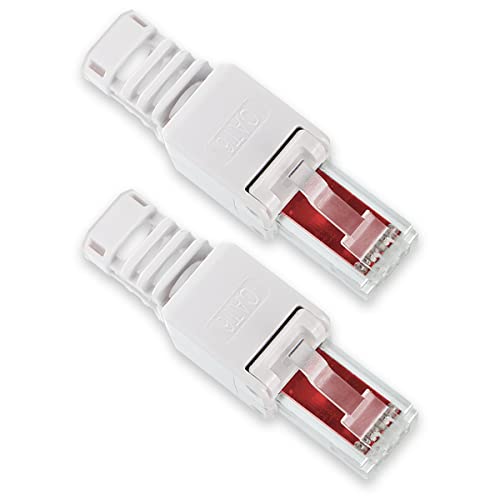 2X Netzwerk Stecker RJ45 Cat6 Cat7 Cat5 LAN Kabel werkzeuglos Netzwerkstecker ohne Werkzeug werkzeugfrei Crimpstecker für Patchkabel Netzwerkkabel von Nauci