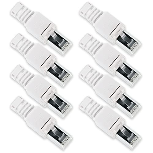 8X Netzwerk Stecker RJ45 Cat6a Cat6 Cat7 Cat5 LAN Kabel werkzeuglos Netzwerkstecker ohne Werkzeug werkzeugfrei Crimpstecker für Patchkabel Netzwerkkabel von Nauci