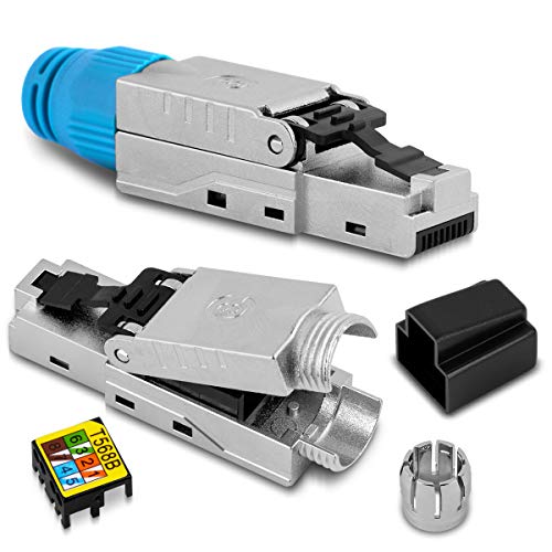 Netzwerk Stecker Cat8 Cat 8.1 RJ45 werkzeuglos Netzwerkstecker Cat6a Cat6 Cat7 Cat5 LAN Kabel ohne Werkzeug werkzeugfrei Crimpstecker für Netzwerkkabel, Menge:10 Stück, Auswahl:Stecker CAT8/CAT8.1 von NAUCI