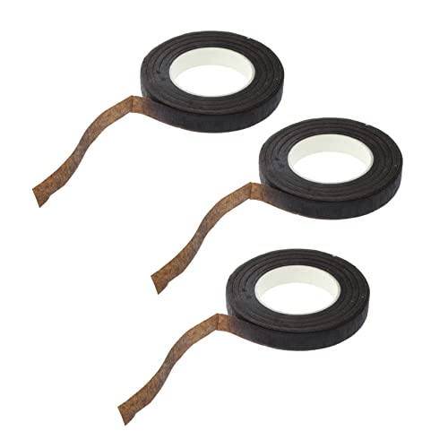 Naugan 3 Stück 27,7 m 12 mm – selbstklebendes Papierband für Girlandenkränze DIY Handwerk künstliche Seidenblumen (braun) von Naugan