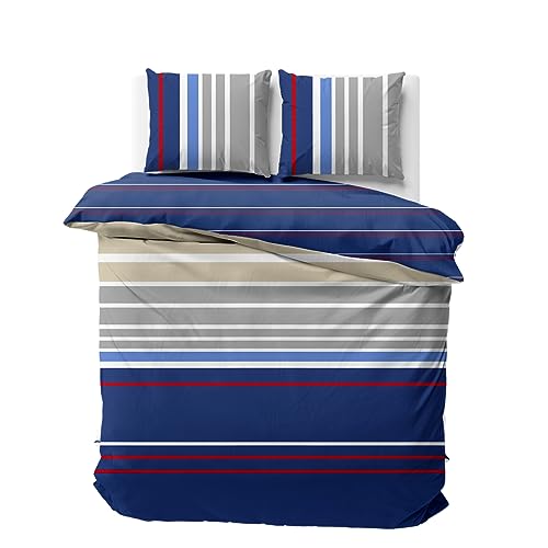 Nautica Home Bradford Bettwäsche Set Baumwolle Satin 100% Bettbezug mit Reißverschluss 200X200 cm 2+80X80 Kissenbezug von Nautica