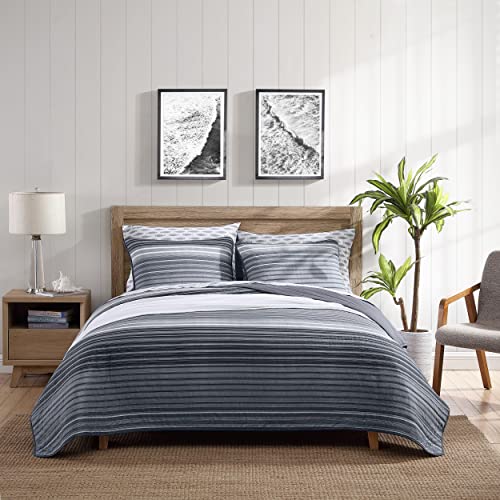 Nautica - Bettwäsche-Set für King-Size-Betten, Baumwolle, wendbar, für alle Jahreszeiten, Designer-Heimdekoration (Coveside Grey, Kingsize) von Nautica