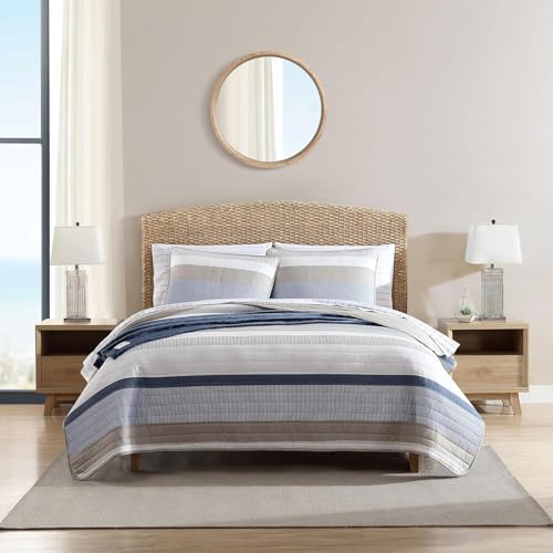 Nautica - Bettwäsche-Set für King-Size-Betten, wendbare Baumwolle mit passenden Kissenbezügen, Heimdekoration für alle Jahreszeiten (Galewood Blue, Kingsize) von Nautica