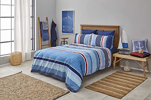 Nautica Home Spinning BETTWÄSCHE Set 100% Baumwolle 155X220 + 80X80 von Nautica