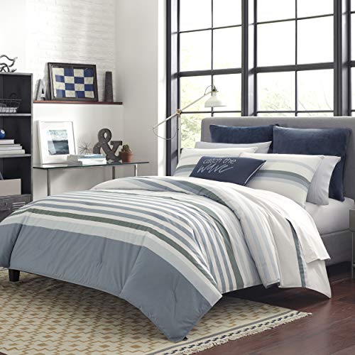 Nautica Lansier Duvet Cover Set, Twin, Grey von Nautica