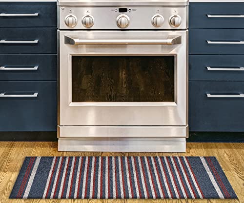Nautica PVCMatte mit Schlaufen, für den Innen und Außenbereich, rutschfest, für Küche, Garage, Waschküche, Foyer und mehr, gestreift, modernes Design, leicht zu reinigen, Maße: 17,5 x 48 cm, Nautica PVCMatte mit Schlaufen, für den Innen und Außenbereich, rutschfest, für Küche, Garage, Waschküche, Foyer und mehr, gestreift, modernes Design, leicht zu reinigen, Maße: 17,5 x 48 cm, von Nautica