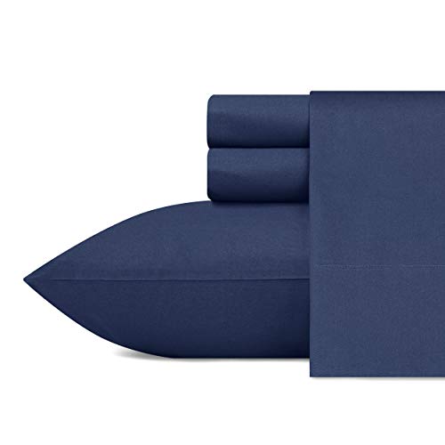 Nautica Bettwäsche-Set für King-Size-Bett, Baumwoll-Perkal-Bettwäsche-Set, frisch und kühl, leicht und atmungsaktiv (Captains Navy, King-Size) von Nautica