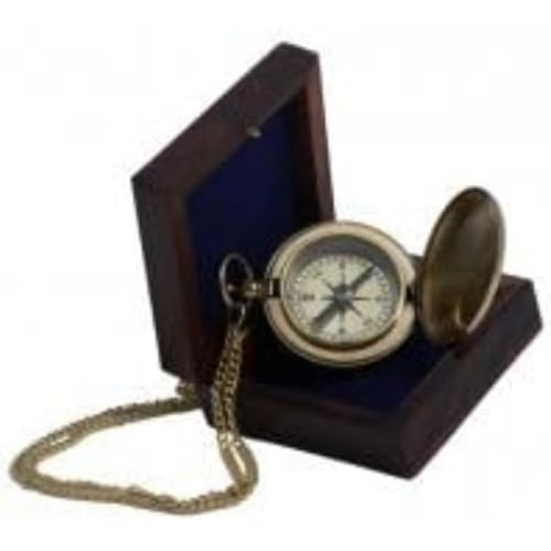Nauticalia Taschen-Kompass in Holzbox von Nauticalia