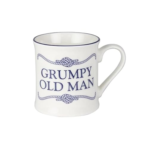 Nauticalia Tasse im Lagerfeuerstil mit Aufschrift "Grumpy Old Man" – Kaffee- und Teetasse, nautisches Design, Weiß und Blau, Fassungsvermögen: 275 ml Nauticalia Tasse im Lagerfeuerstil mit Aufschrift "Grumpy Old Man" – Kaffee- und Teetasse, nautisches Design, Weiß und Blau, Fassungsvermögen: 275 ml von Nauticalia