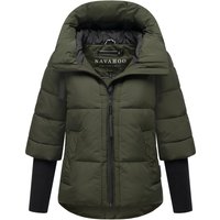Navahoo Steppjacke "Lotusherz XIV", mit Kapuze, Warme gesteppte Winterjacke mit Rippstrickärmeln von Navahoo