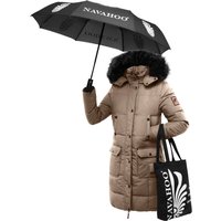 Navahoo Wintermantel "Cosimaa", Warmer Damen Parka inkl. Einkaufstasche und Regenschirm von Navahoo