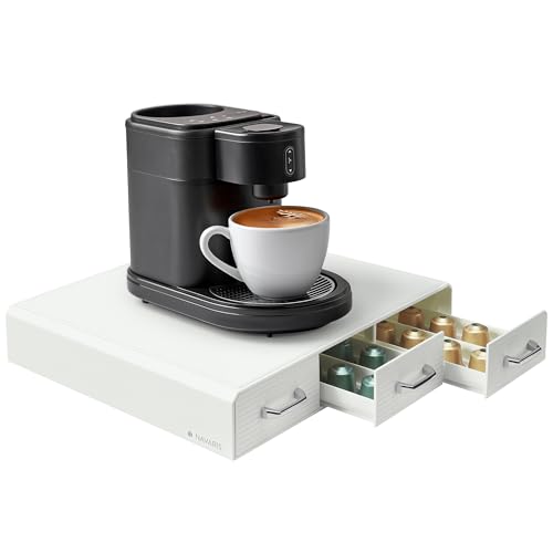 Coffee capsule triple drawer white von Navaris
