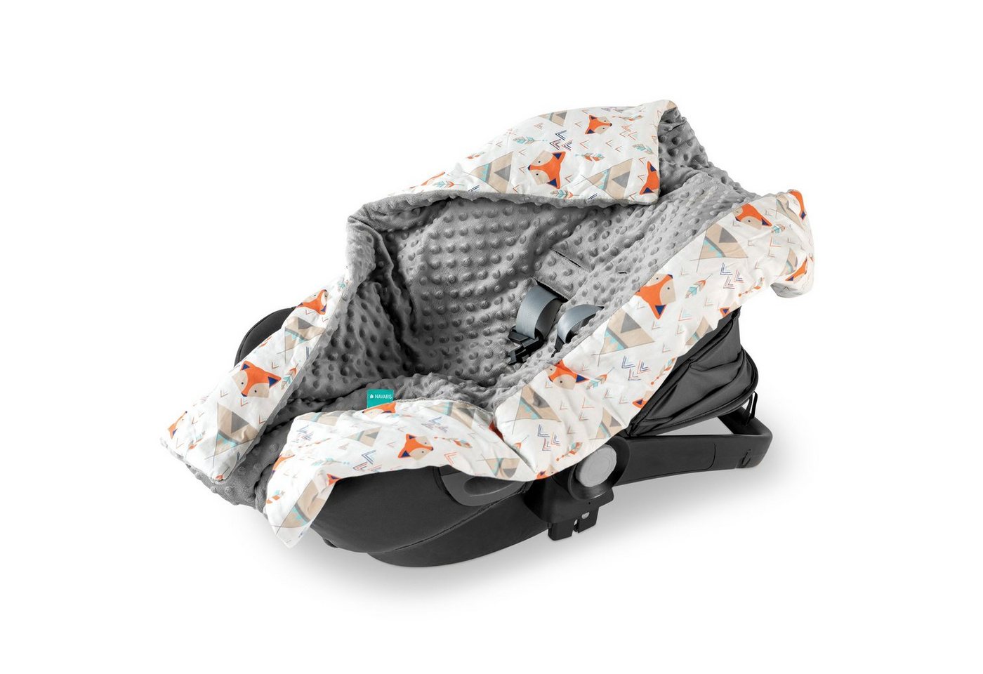 Einschlagdecke Decke für Babyschale - universal - Fußsack - Fuchs Design, Navaris von Navaris