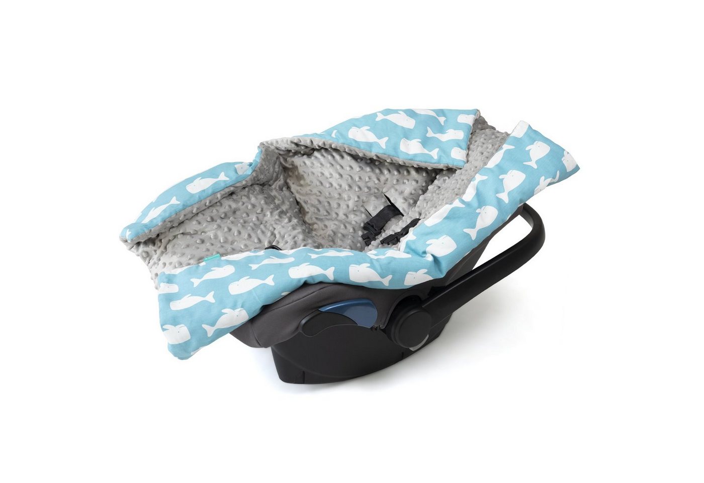 Einschlagdecke Decke für Babyschale - universal - Fußsack - Wal Design, Navaris von Navaris