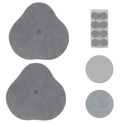 Navaris 2er Set Kieselgur Stein Untersetzer klein - Diatomaceous Tray Wasser absorbierend - Steinmatte für Badezimmer - Bad Unterlage - Grau von Navaris