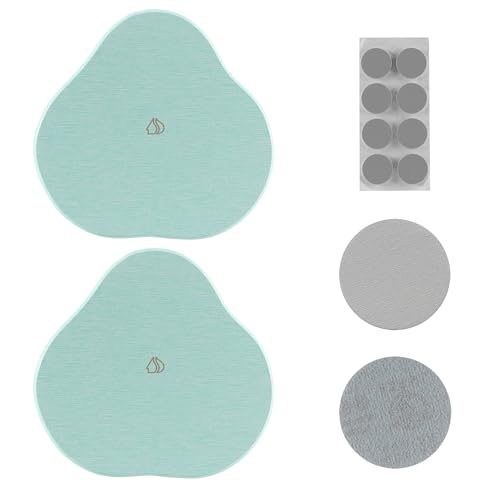 Navaris 2er Set Kieselgur Stein Untersetzer klein - Diatomaceous Tray Wasser absorbierend - Steinmatte für Badezimmer - Bad Unterlage - Mint Grün von Navaris