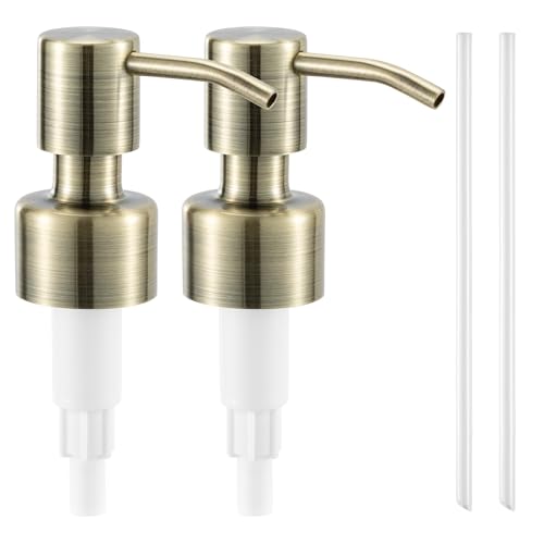 Navaris 2er Set Seifenspender Aufsatz aus Edelstahl - 2er Pack Seifenspender Pumpkopf - Seifenspender Ersatzpumpe Set - 2x Soap Dispenser - Goldfarben matt Navaris 2er Set Seifenspender Aufsatz aus Edelstahl - 2er Pack Seifenspender Pumpkopf - Seifenspender Ersatzpumpe Set - 2x Soap Dispenser - Goldfarben matt von Navaris