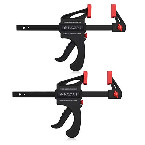 Navaris 2x Einhandzwingen Spanner Set - Spannweite: 15cm Spannkraft: 60kg - Einhandzwinge Schraubzwinge Set - 2x medium Schraubzwingen Klemmzwingen von Navaris