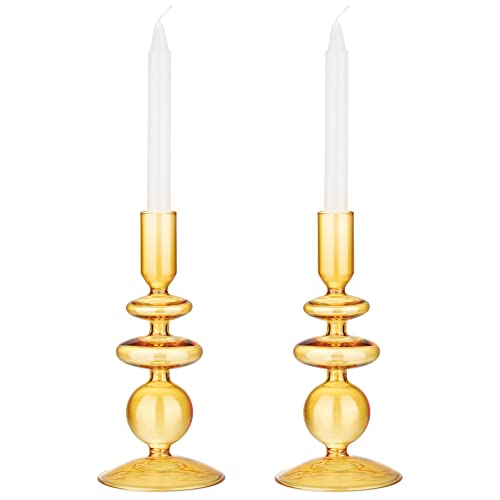 Navaris 2x Glas-Kerzenhalter für Stabkerzen - Kerzenständer Glas Stabkerzen - Kerzenständer Glas Stumpenkerzen - Stab Kerzenhalter 2er Set - Orange Navaris 2x Glas-Kerzenhalter für Stabkerzen - Kerzenständer Glas Stabkerzen - Kerzenständer Glas Stumpenkerzen - Stab Kerzenhalter 2er Set - Orange von Navaris