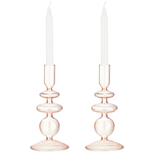 Navaris 2x Glas-Kerzenhalter für Stabkerzen - Kerzenständer Glas Stabkerzen - Kerzenständer Glas Stumpenkerzen - Stab Kerzenhalter 2er Set - Pink Navaris 2x Glas-Kerzenhalter für Stabkerzen - Kerzenständer Glas Stabkerzen - Kerzenständer Glas Stumpenkerzen - Stab Kerzenhalter 2er Set - Pink von Navaris