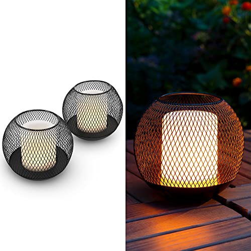 Navaris 2x Solar Gartenkerze - LED Kerzen Mit Flackereffekt - Outdoor Laterne für Garten - Wiederaufladbare Solarlaterne Set von Navaris