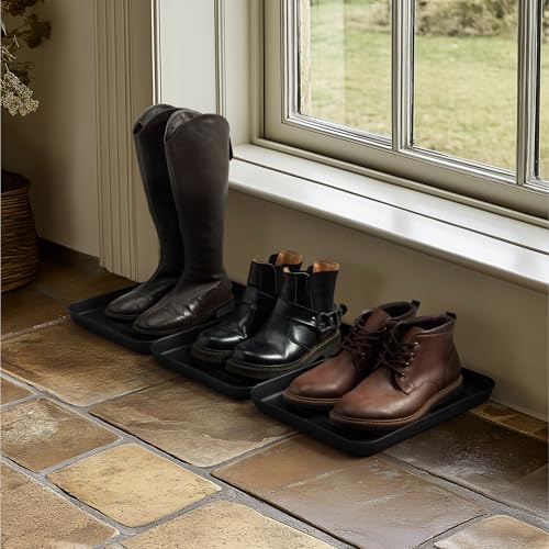 Navaris 3X Schuhablage Schuhabtropfschale klein - Schuhablage schmal 35x27x2,5cm - Erhöhter Rand - Schuhmatte Abtropfschale Schwarz für Schuhe - Schuhwanne Abtropfmatte Schuhtablett Navaris 3X Schuhablage Schuhabtropfschale klein - Schuhablage schmal 35x27x2,5cm - Erhöhter Rand - Schuhmatte Abtropfschale Schwarz für Schuhe - Schuhwanne Abtropfmatte Schuhtablett von Navaris